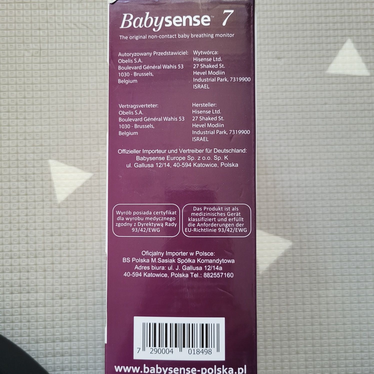 Monitor oddechu dla niemowląt z atestem BABYSENSE 7 TESTOWANY KL