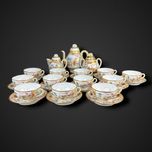 Porcelanowy serwis japoński orient w stylu Kutani eggshell B51/04253