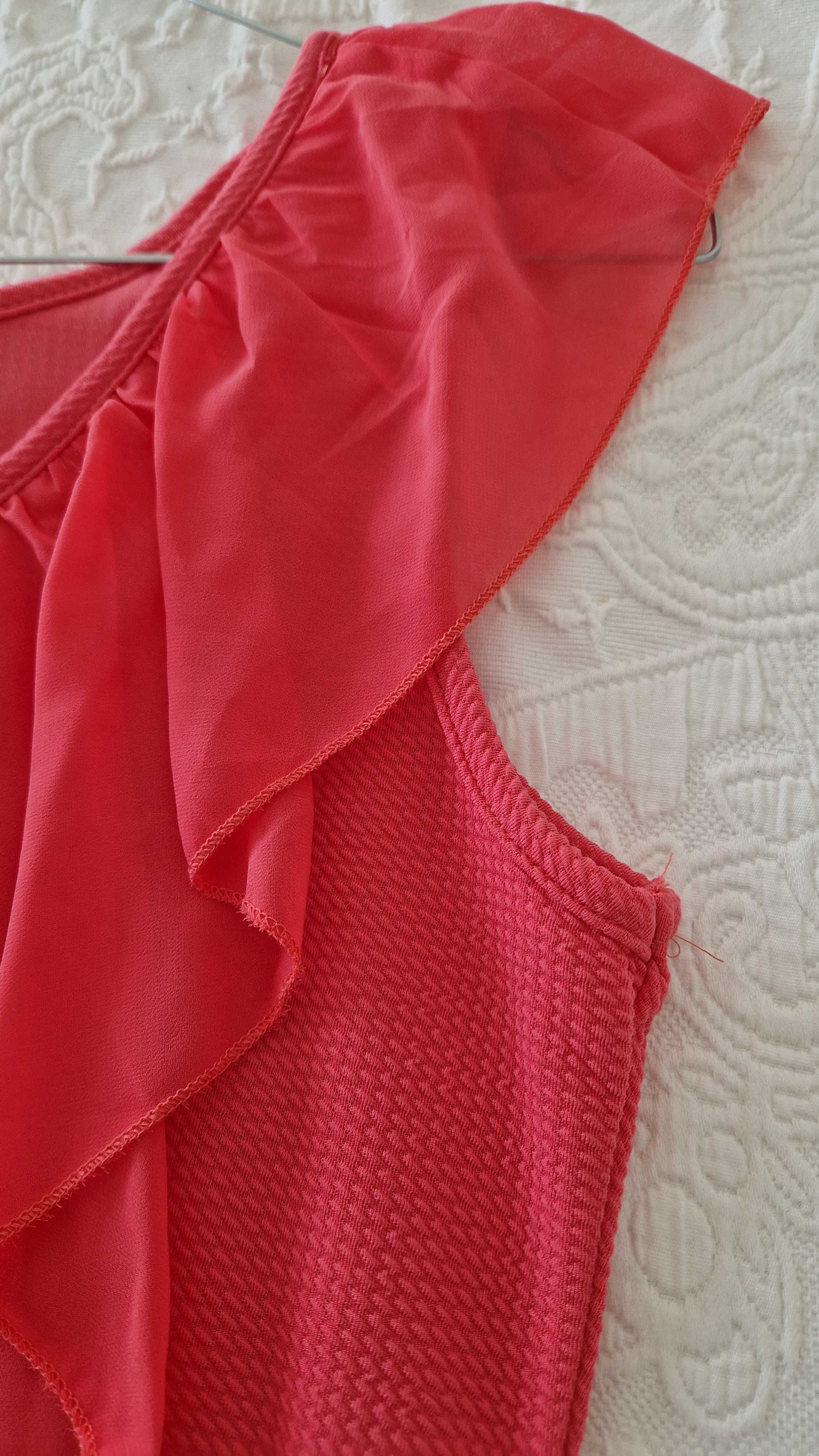 Vestido mini, tecido elástico, cor rosa, tamanho S