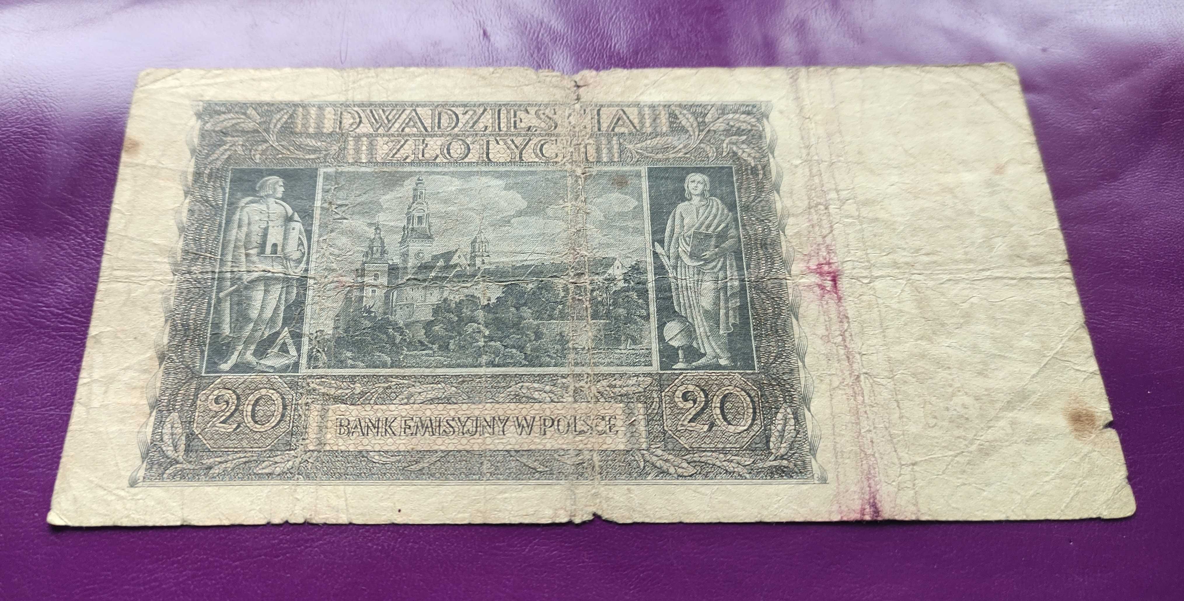 Banknot GG 20 złotych 1940 Seria H - Okazja !