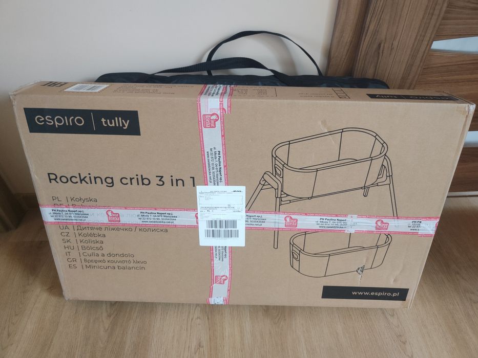 Espiro Tully 3w1 łóżeczko kołyska 11 Timber Black NOWE