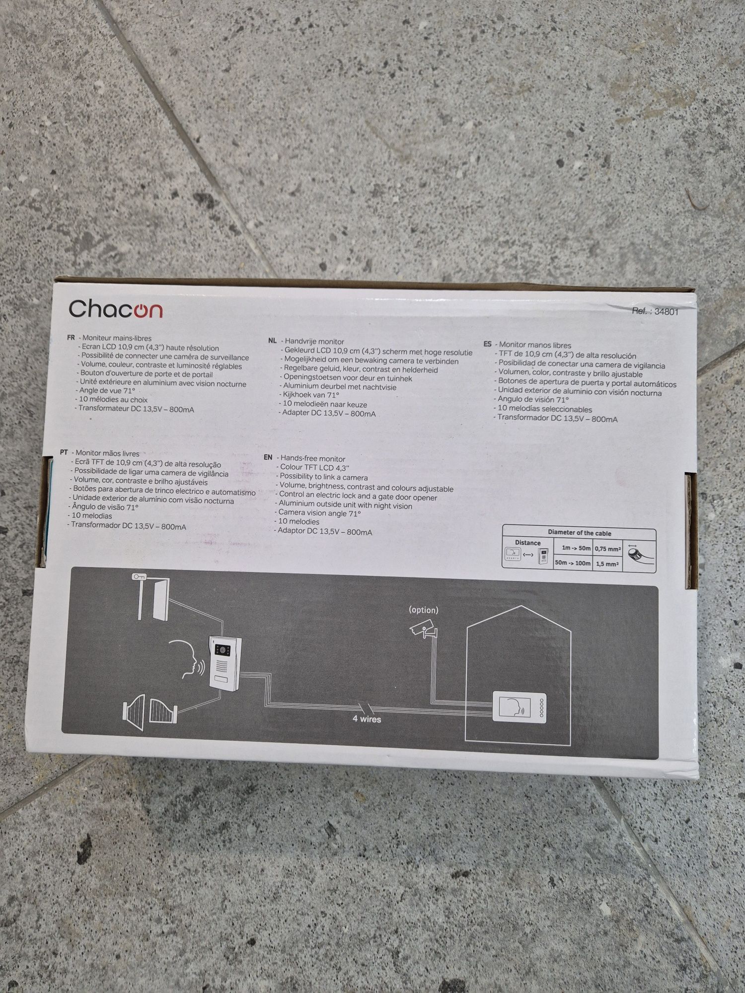 Nowy Wideodomofon CHACON Domofon Komplet LCD 4.3"