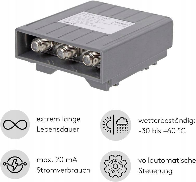 przełącznik venton diseqc 2/1 odporny na warunki atmosferyczne 4k/hd