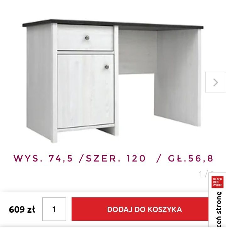 Zestaw mebli BRW Porto - regał, biurko, komoda, półka