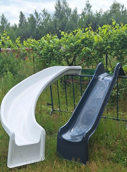 Biała zjeżdżalnia zakręcana w lewo (łukowa) 3.5m  laminat