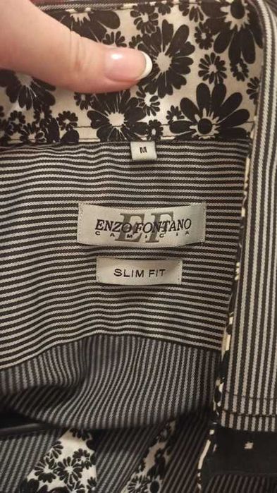 Męska koszula w typie slim fit na długi rękaw w rozmiarze M