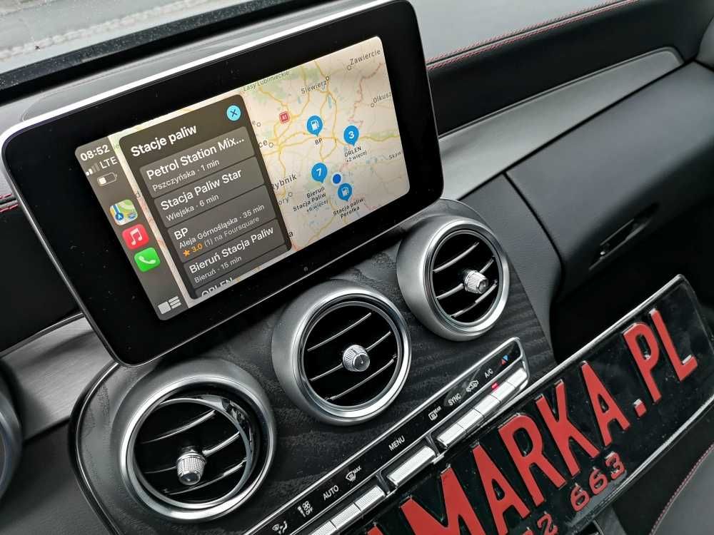 Carplay mercedes google maps iphone android auto na Fabrycznym ekranie