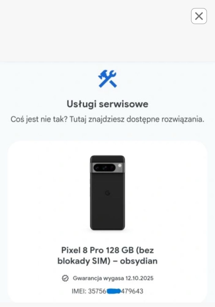 Smartfon Google Pixel 8 Pro / gwar do 10/2025