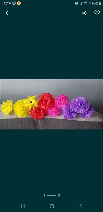 Kwiatki z bibuły  do palm