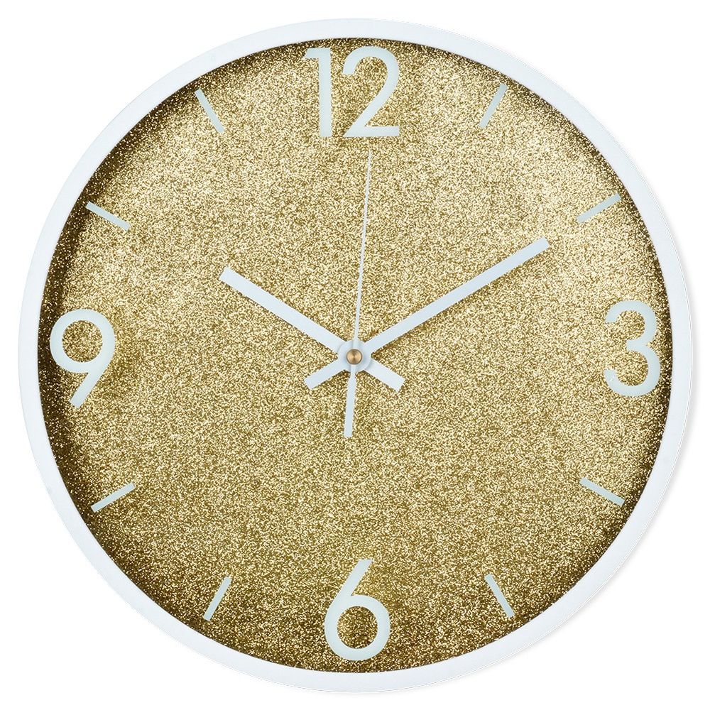 Zegar ścienny złoty biały 29,5 cm