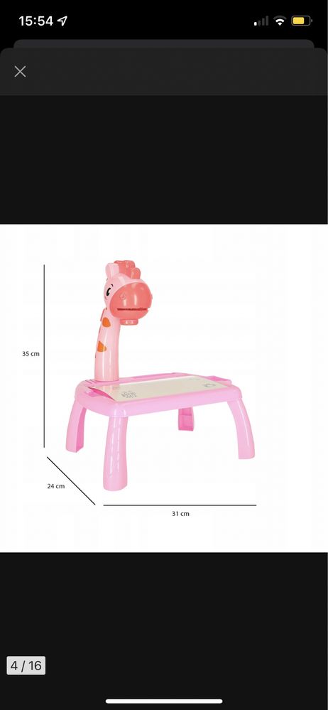 Projektor rzutnik żyrafa różowa stolik rysowania