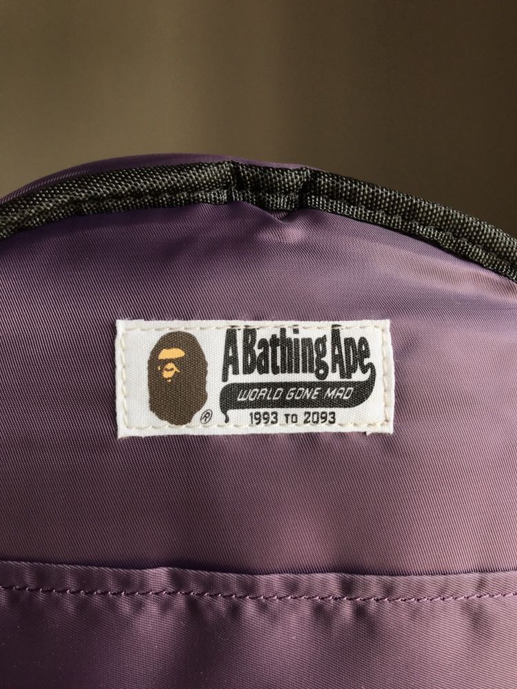 Bape backpack purple camo coloe a baping ape ykk рюкзак на молнии бейп