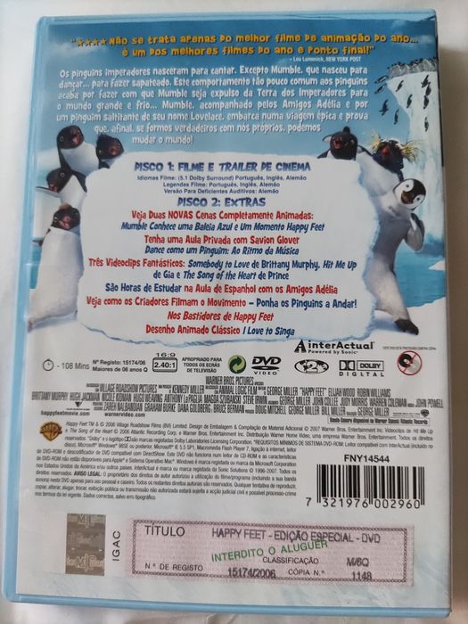 Dvd Happy Feet edição especial