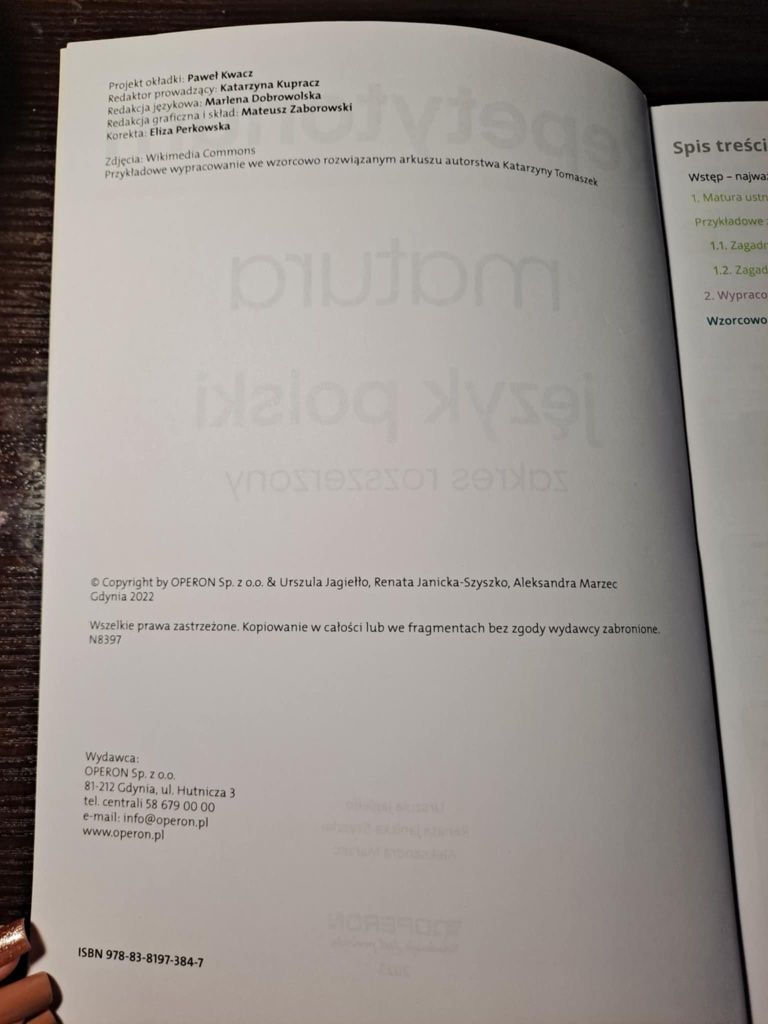 Operon pakiet matura język polski zakres rozszerzony
