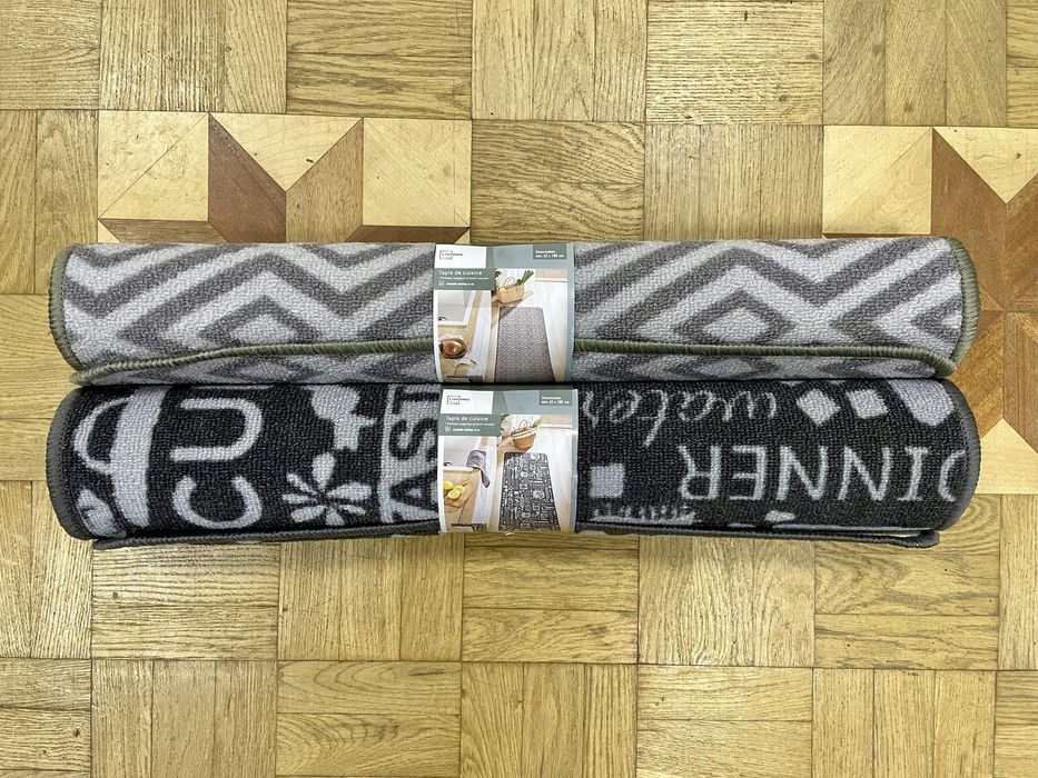 Коврик для дома "Geometric" серый "Wording" тем-серый 65х180см LIVARNO