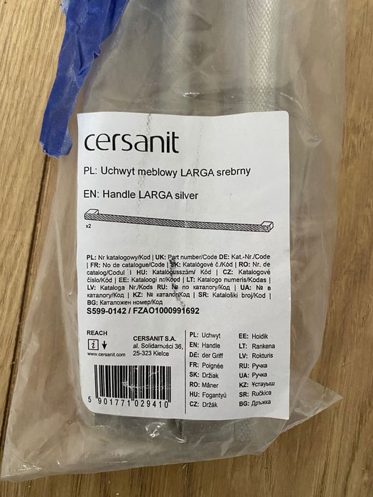Cersanit Larga Uchwyt meblowy (2 szt.), kolor srebrny