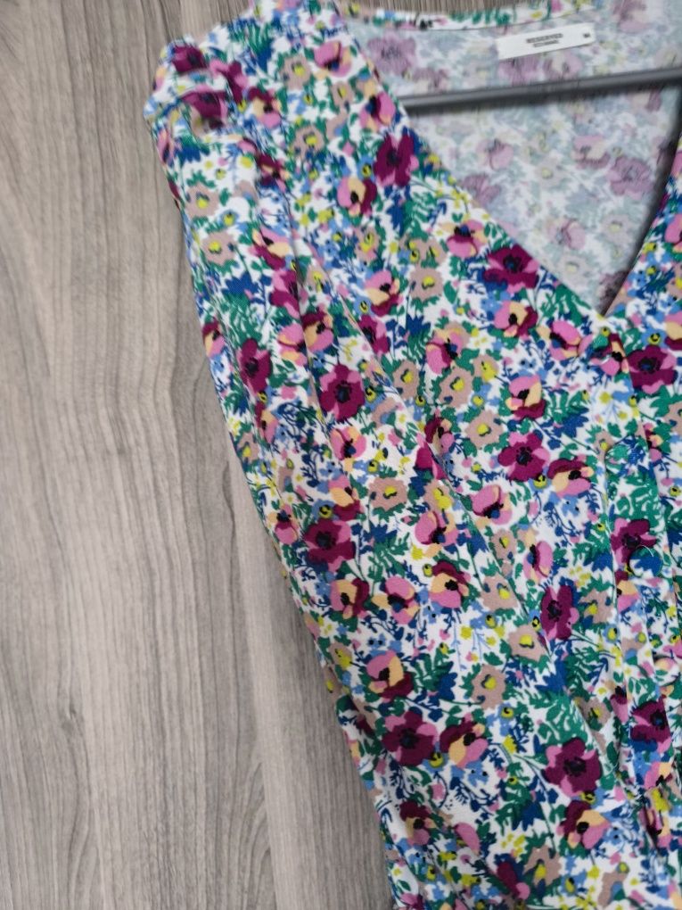 śliczna sukienka kwiaty floral print Reserved M L wesele Boho impreza