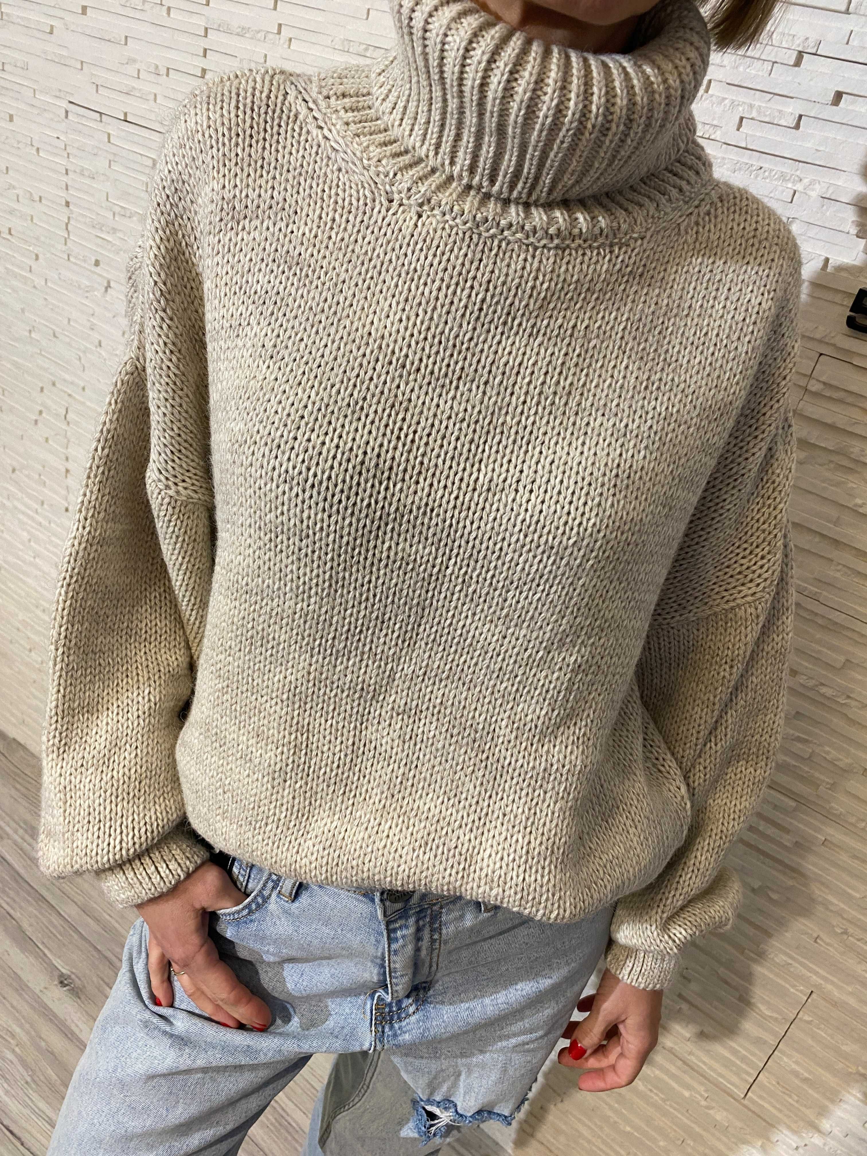 Project runway - lemonada nowy sweter beżowy - golf Uni