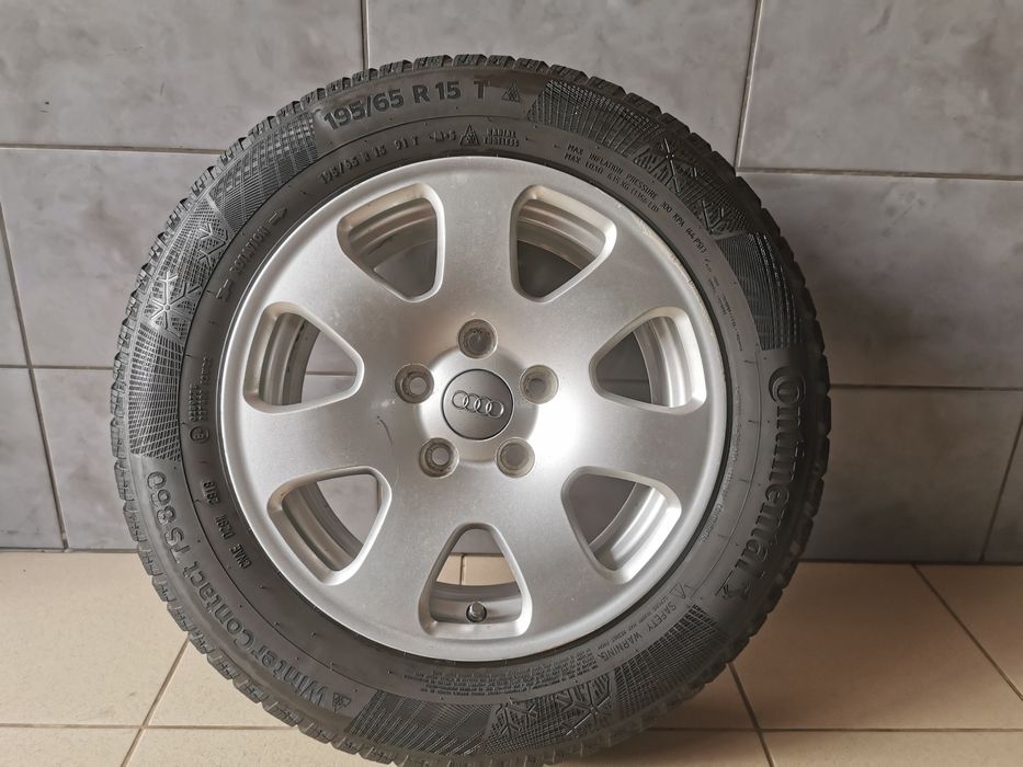 Koła 15" 5x112 195/65/15 Continental opony zimowe Audi Skoda VW Seat