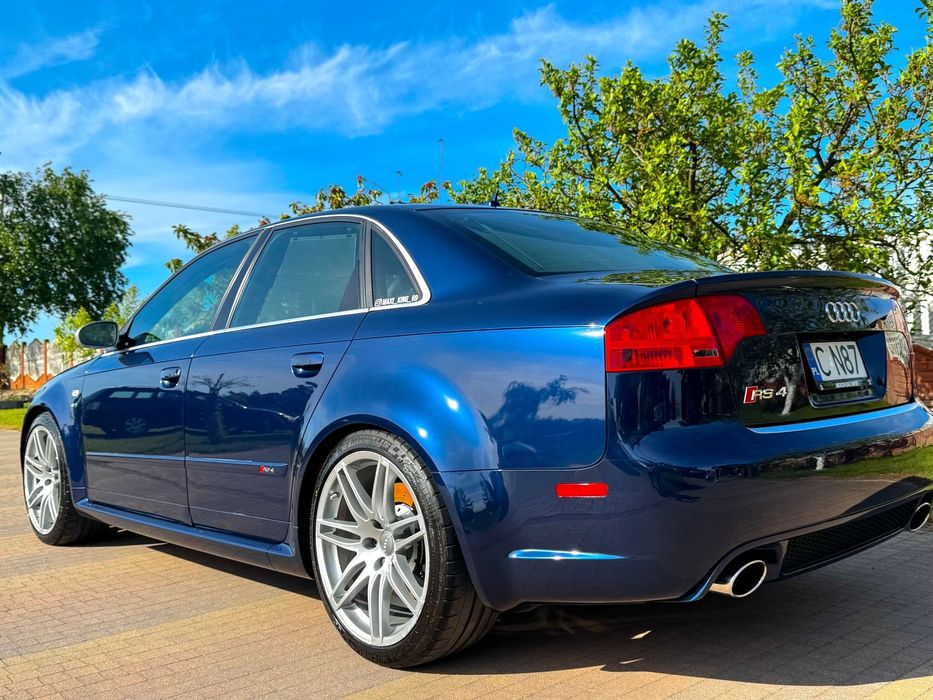 Audi RS4 Limousine 2008r. Mugello Blue SEDAN RS4 TOP Konfig. Carbon Kolekcjonerski Stan!!