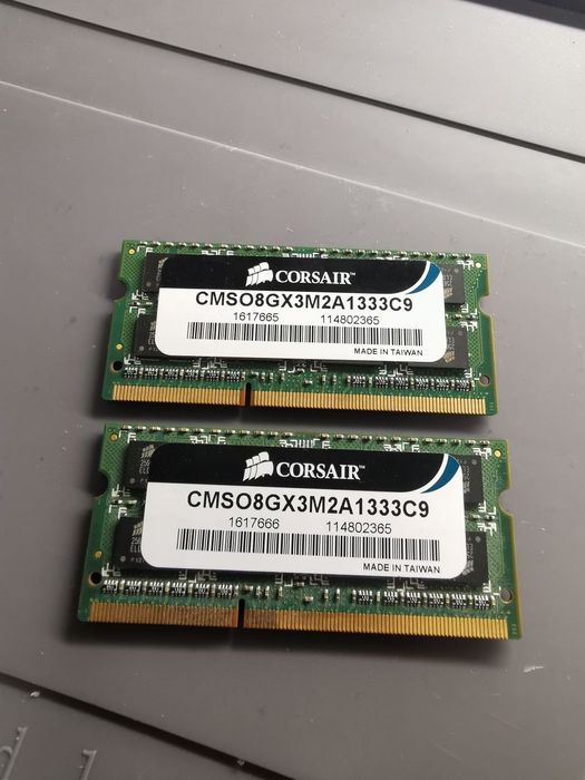 2 szt CMSO8GX3M2A1333C9 Corsair 8GB Kit PC3-10600 DDR3-1333MHz