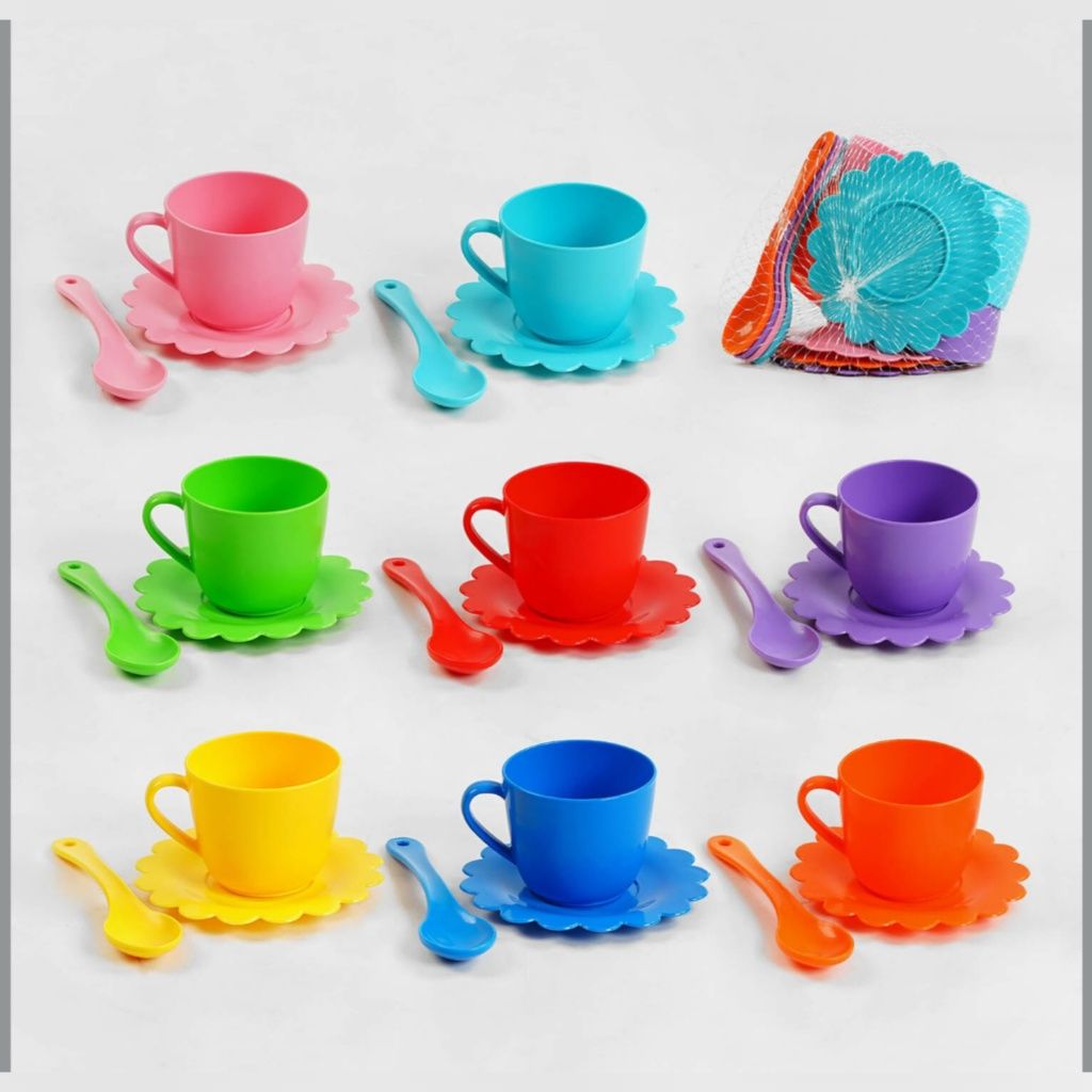 Чайний сервіз чашечки блюдця дитяча кухня посудка сушка іграшкова