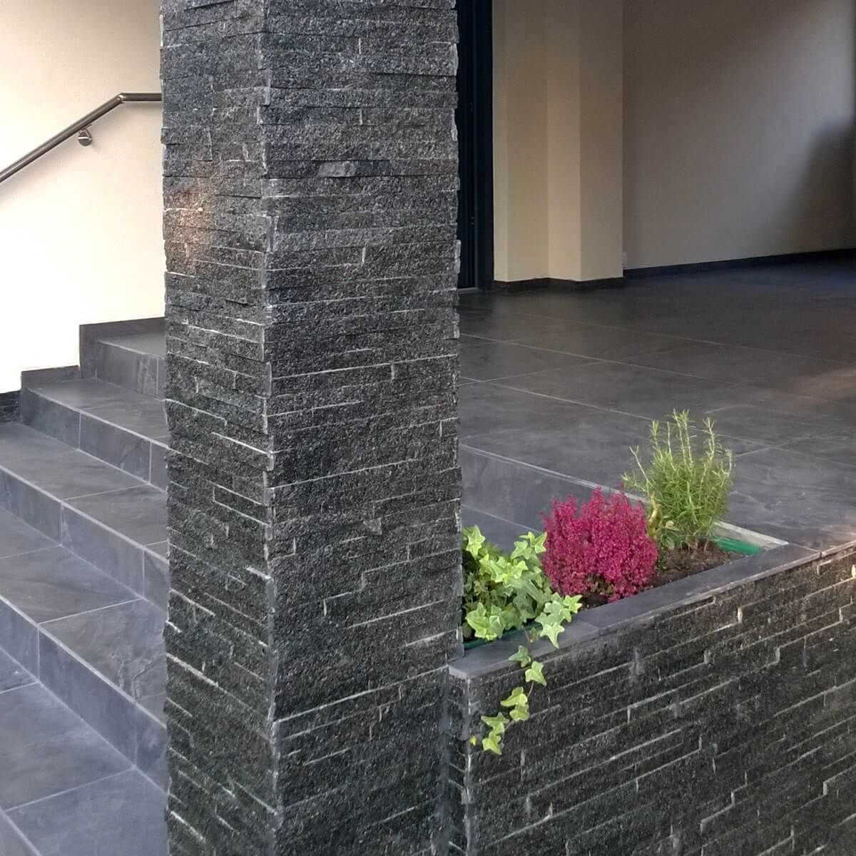 Panel ścienny Kwarcyt Stackstone Black 36x10x0,8-1,3 cm