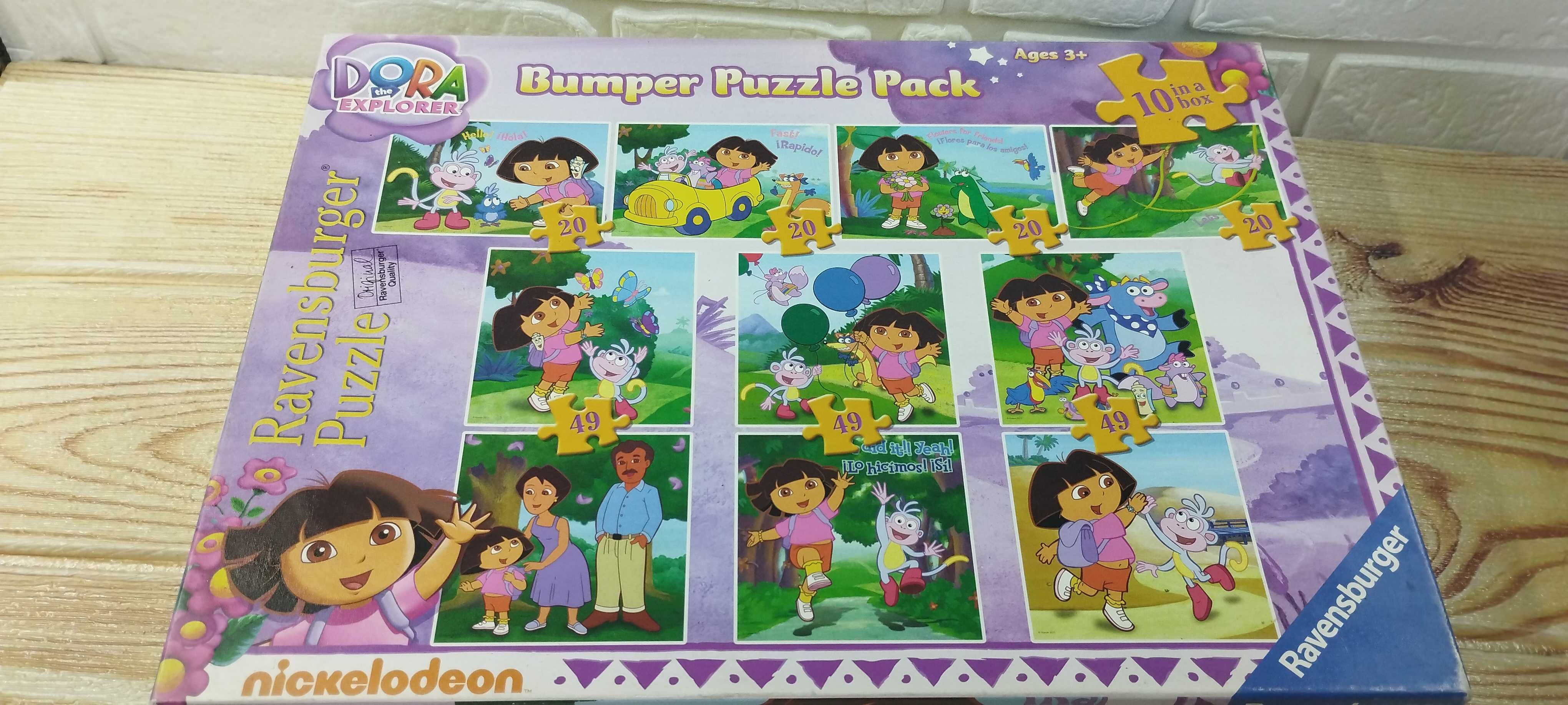 Пазли Bob the Builder та Dora the Explorer від Ravensburger 10-в-1