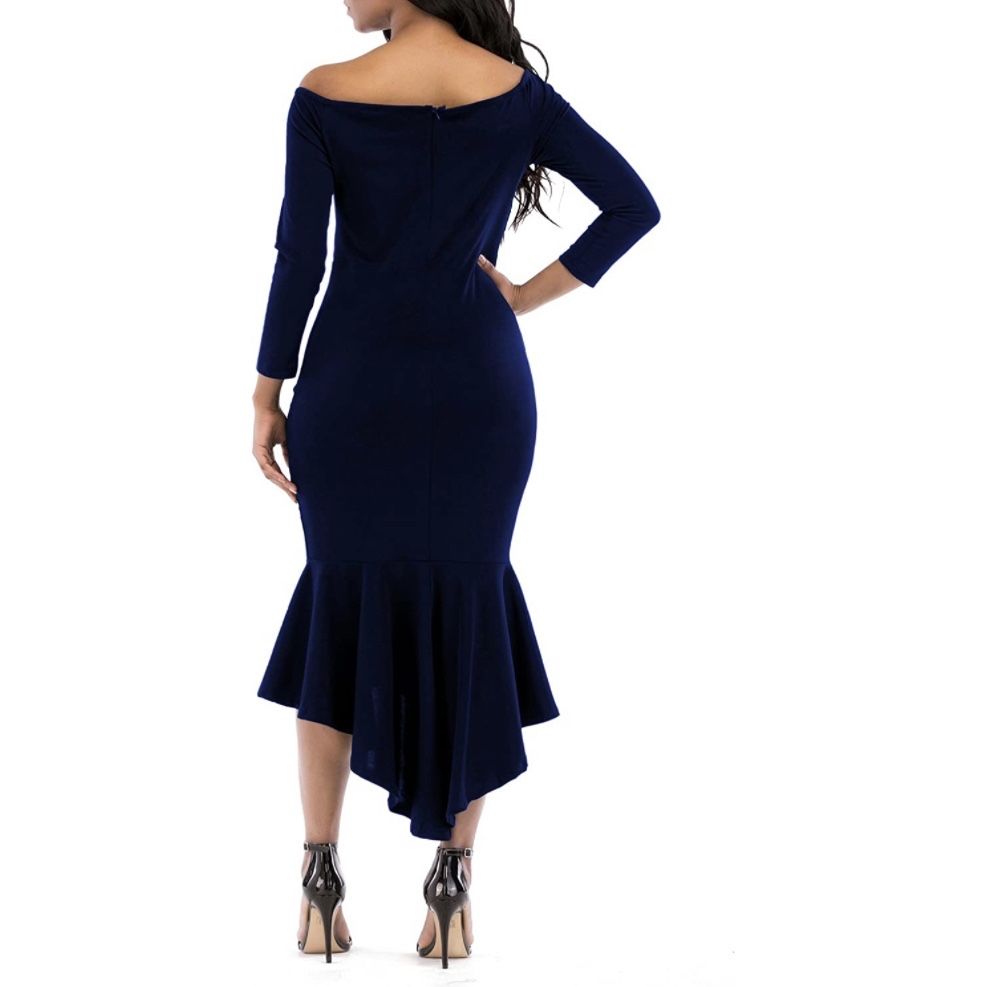 Коктейльное платье синее XL