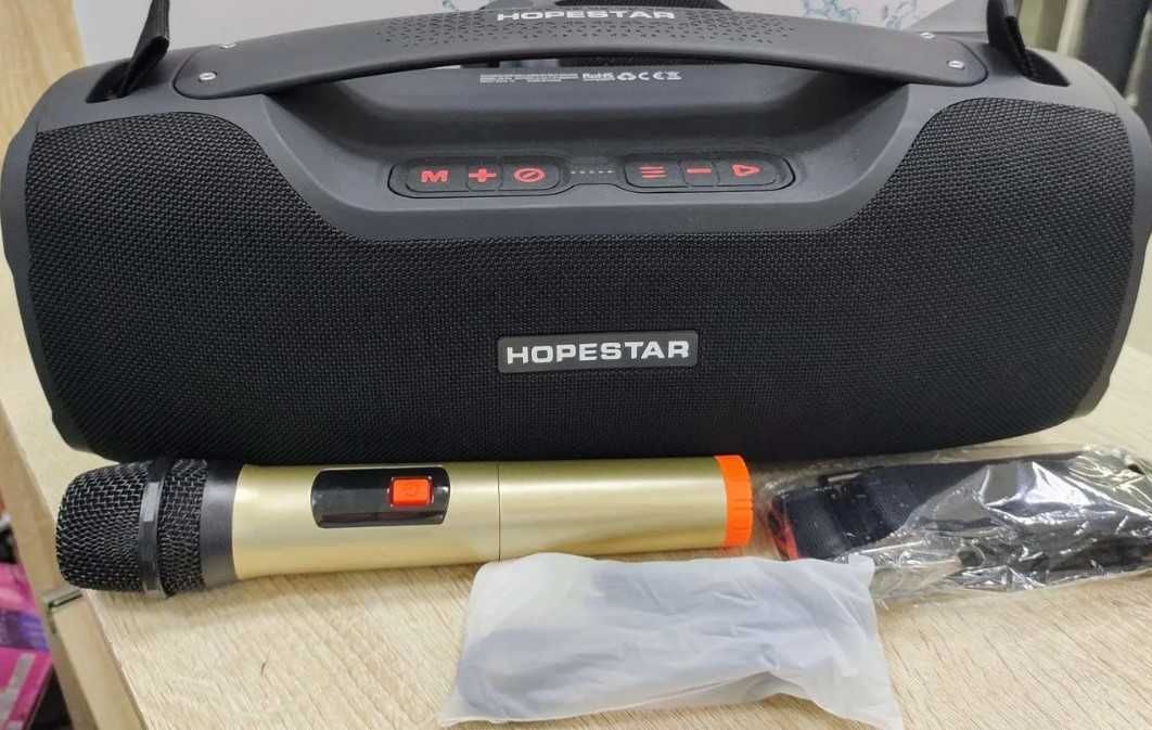 Bluetooth колонка Hopestar A6 PRO / с микрофоном для караоке / 55 Ват