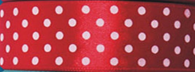 Wstążka satynowa w kropki 12 mm