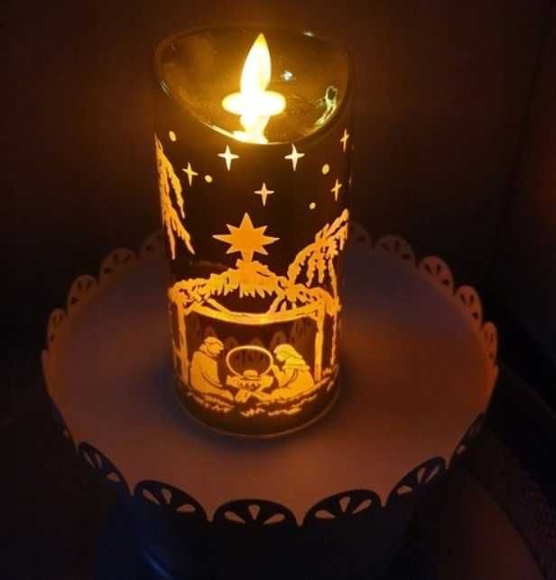 ŚWIECZKA led wkład do znicza świeca 5x7,5 cm ciepły biały świąteczna