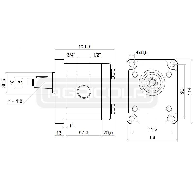 Multiplikator Mały 1:3.8 Gnia + Pompa Gr2 28l + Wl