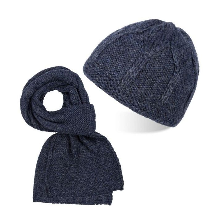 zestaw zimowy zz-09-db czapka a-01 szalik d-03