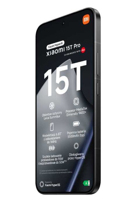 Xiaomi 15T Pro Black 12 GB + 512 GB | NOWY, PLOMBY
