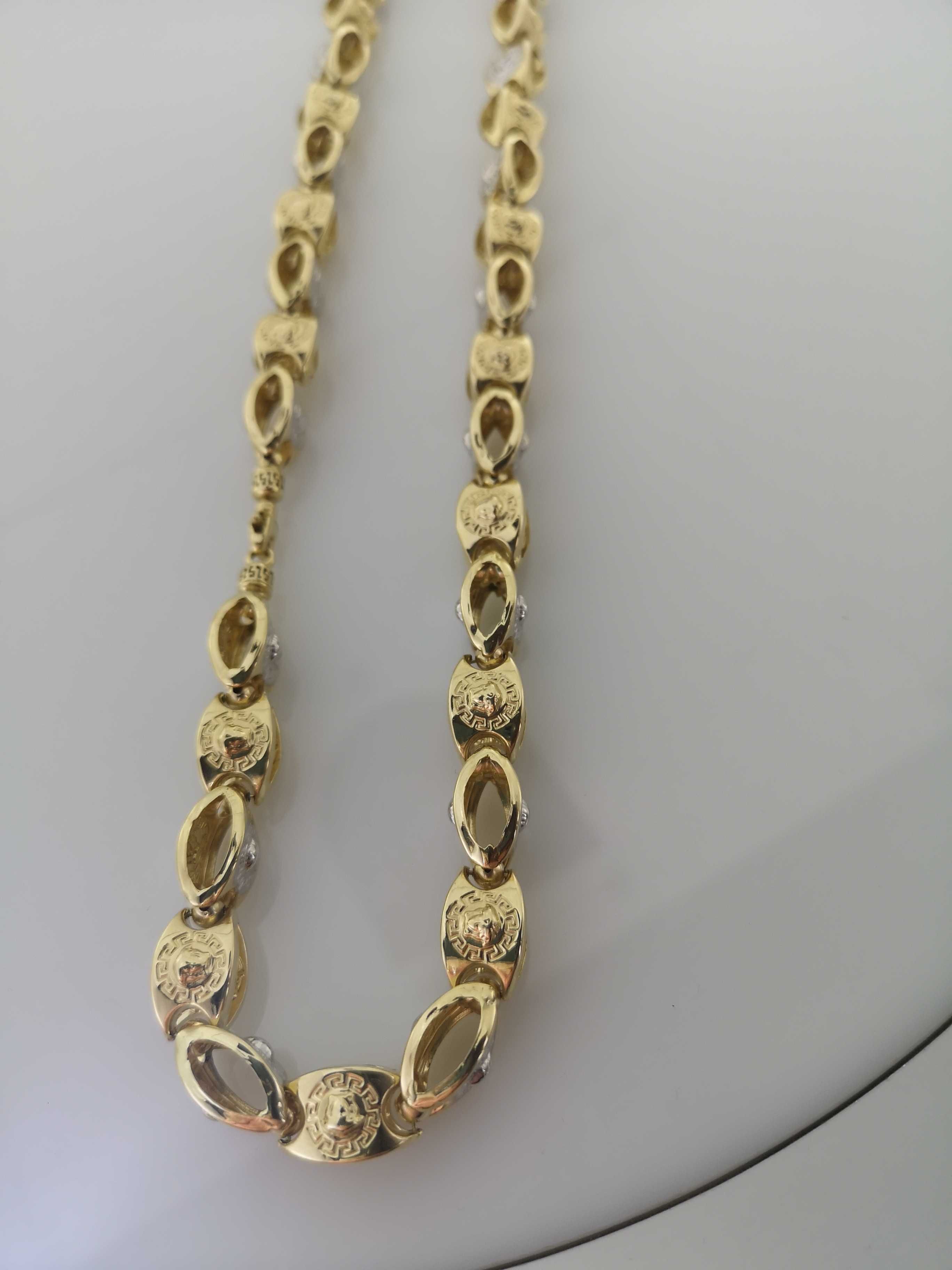Złoty łańcuszek VERSACE pr.585,dl.65cm 36,2g NOWY( 7000)