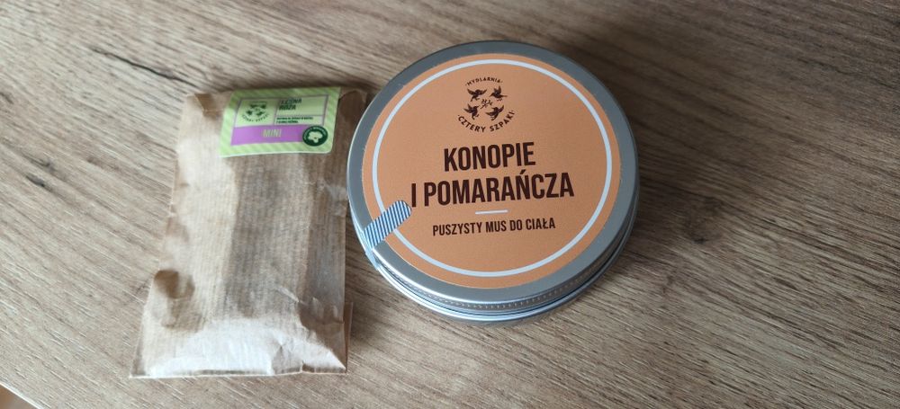 Cztery Szpaki mus do ciała konopie i pomarańcza + mydło mini NOWE