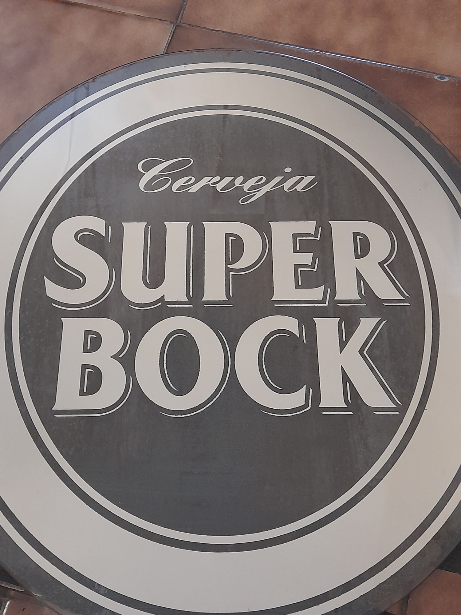 SUPER BOCK espelho - publicidade cerveja - pendurar na parede com uso