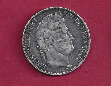 Moeda   FRANÇA  5 Francos  1833     Prata