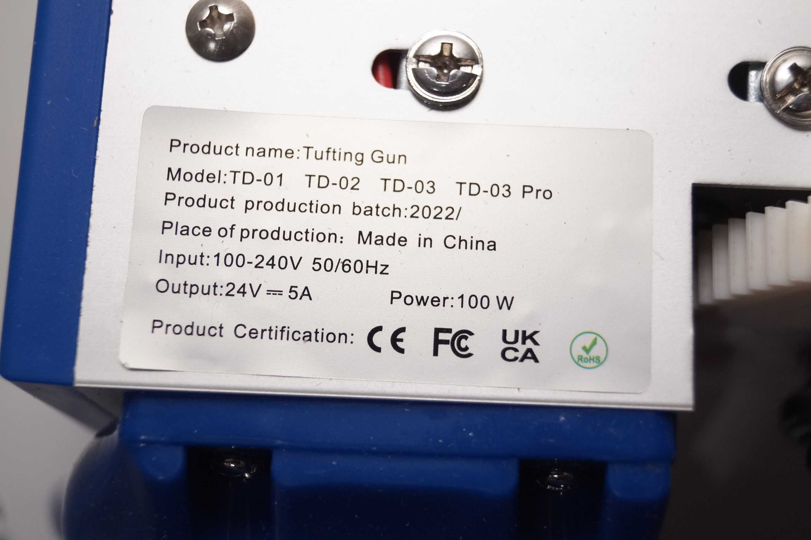 Pistolet do tuftowania tuftingu maszyna do tkania dywanów TD-01