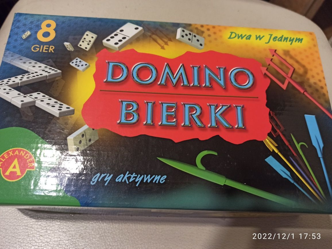 Dwie gry Chińczyk Warcaby MAXI i Domino Bierki