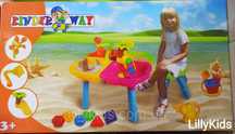 Столик Пісочниця з набором для ігор з піском KinderWay, пісочний набір