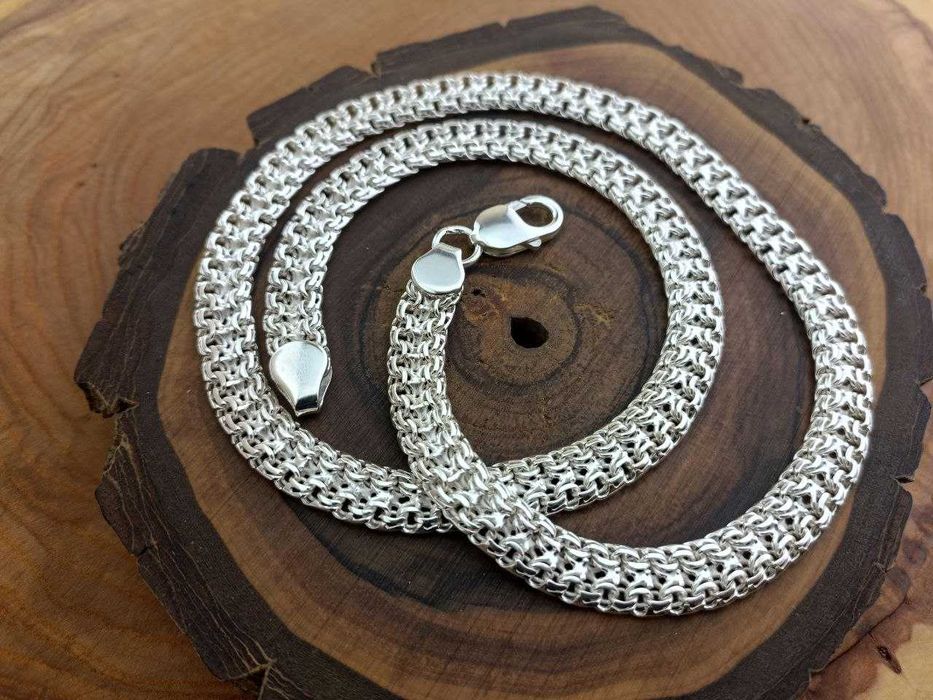 Серебряная цепочка Двойной Бисмарк. Срібний ланцюг Бісмарк подвійний