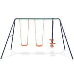 Conjunto de baloiços com 4 lugares laranja **envio grátis**