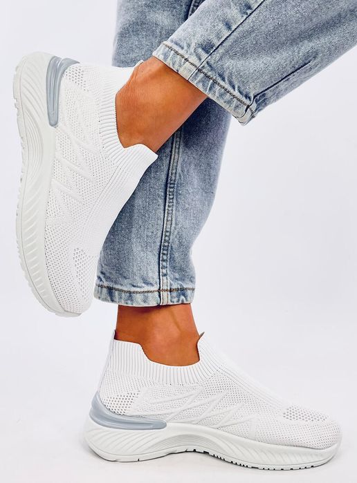 Buty Sportowe Skarpetkowe Fourny White