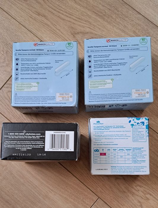 3 пачки тампонів (144 шт) за 430 грн