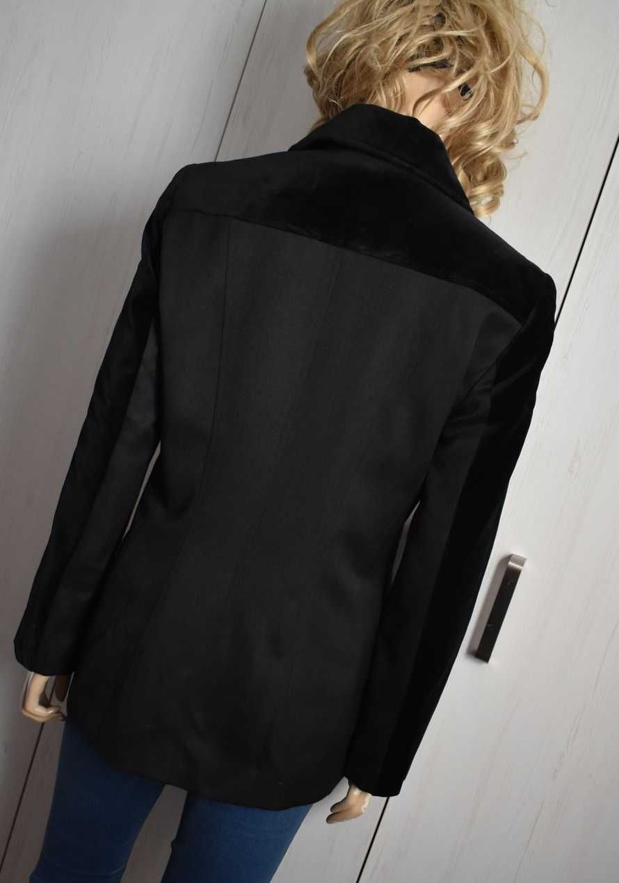 Kurtka przejściowa 38 M elegancka ramoneska blazer marynarka welurowa
