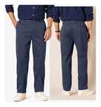 Męskie Spodnie Chino AMAZON ESSENTIALS Niegniotące Granatowy 40W 30L