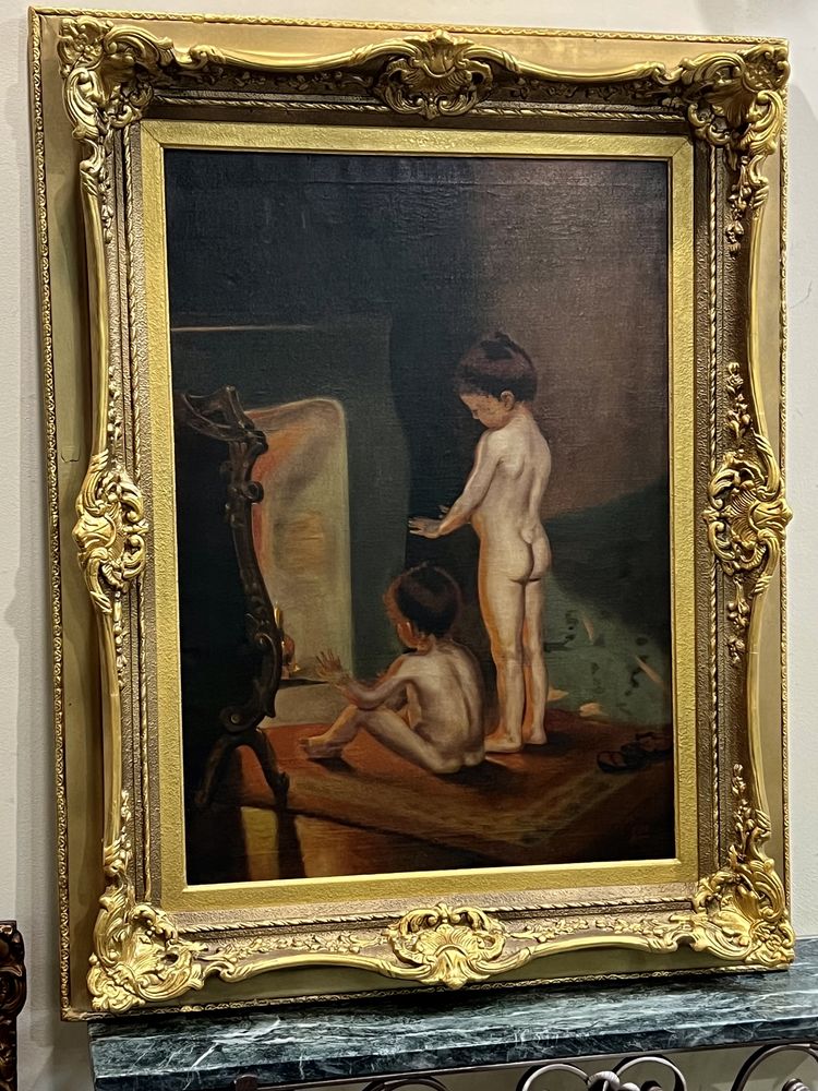 Картина старинная «После купания» Пола Пила