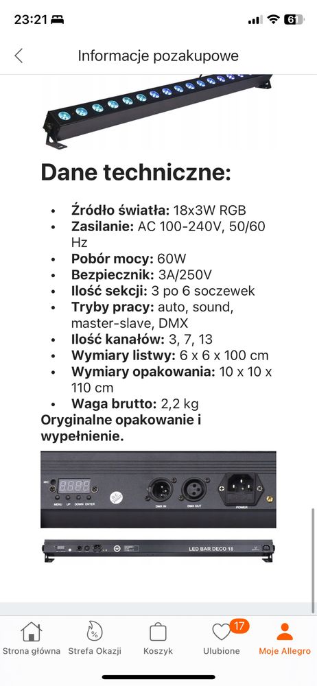 led bar listwa świetlna dekoracyjna LIGHT4ME LED BAR DECO 18